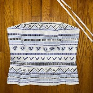 White House Black Market Boho Embroidered Bustier Corset Top – Size 12 Boho Chic